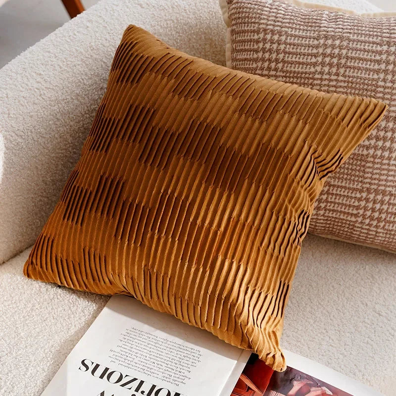 Housse de coussin marron