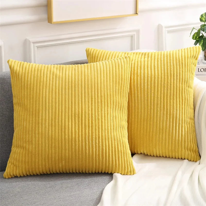 Housse de coussin velours cotelé