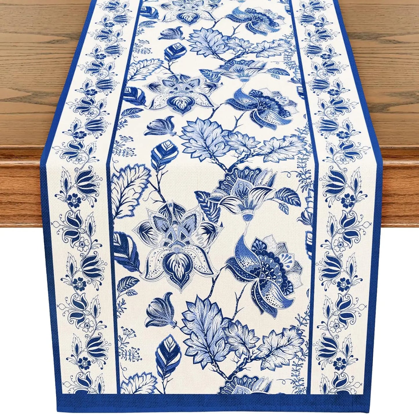 Chemin de table bleu