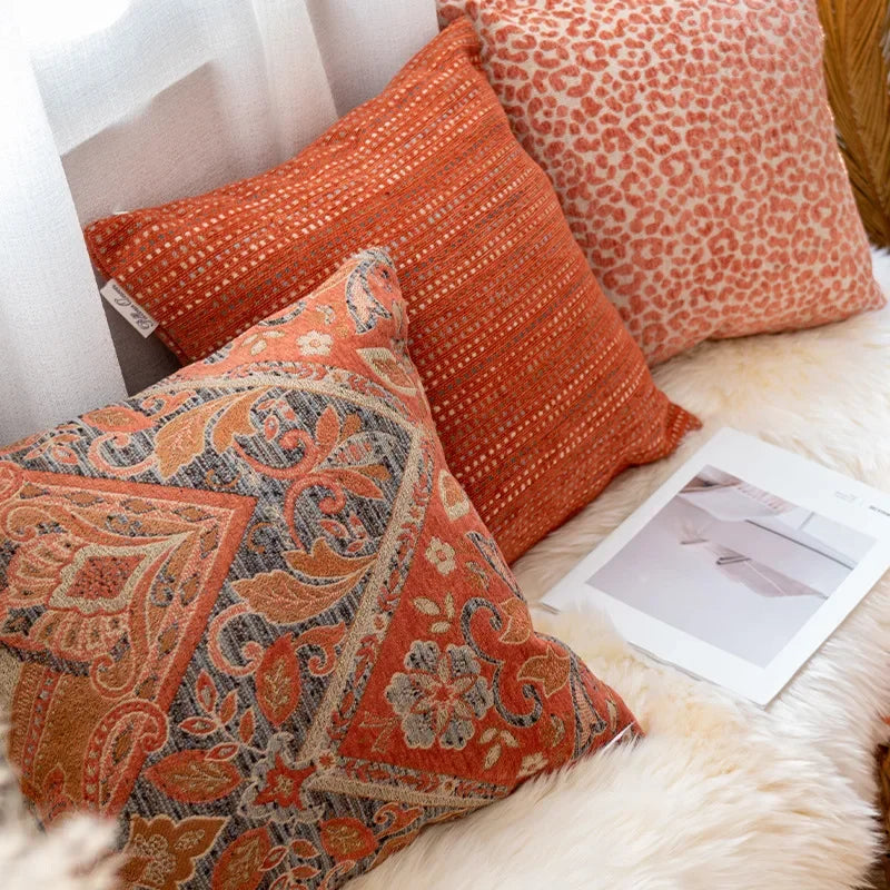 Housse de coussin orange