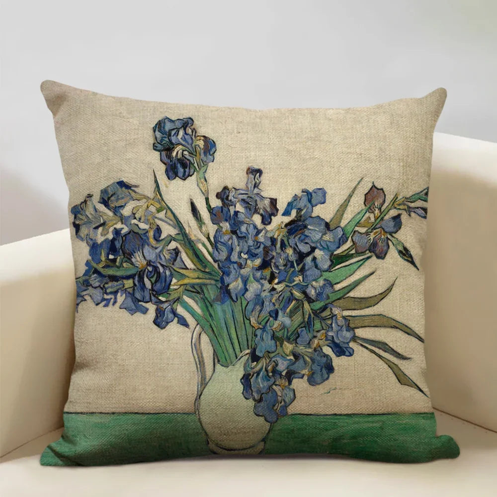 Housse de coussin fleurie