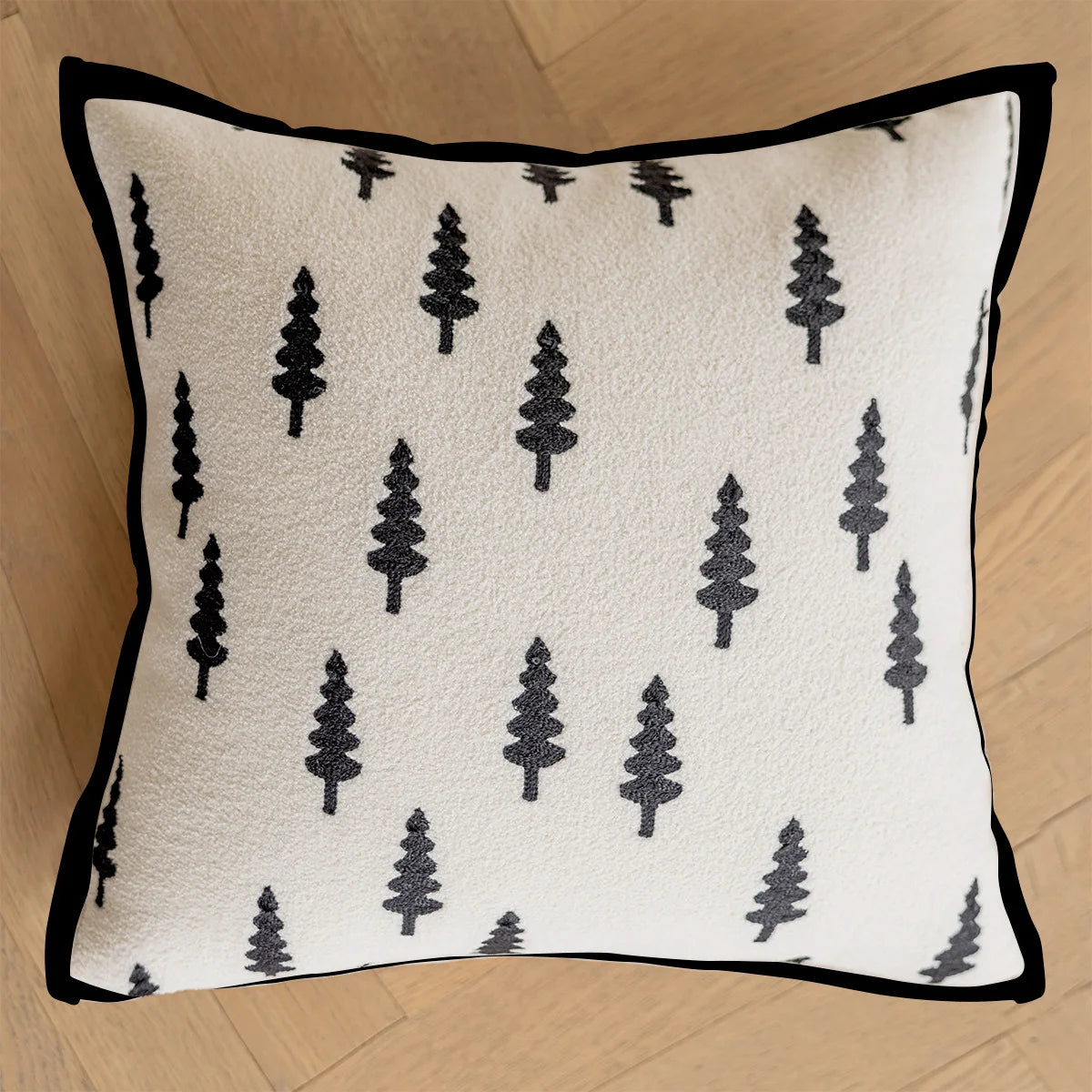 Housse de coussin blanc et noir