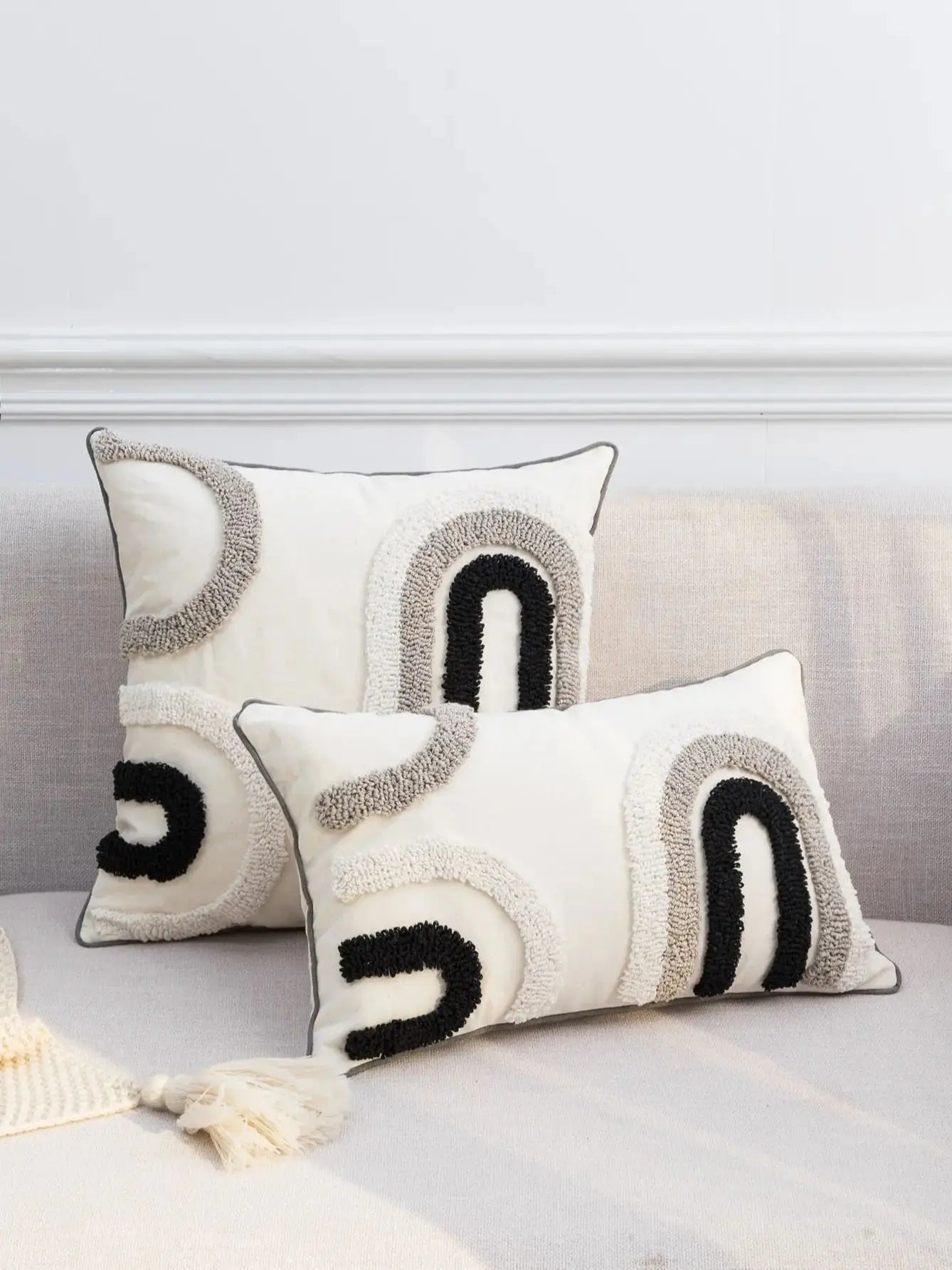Housse de coussin noir