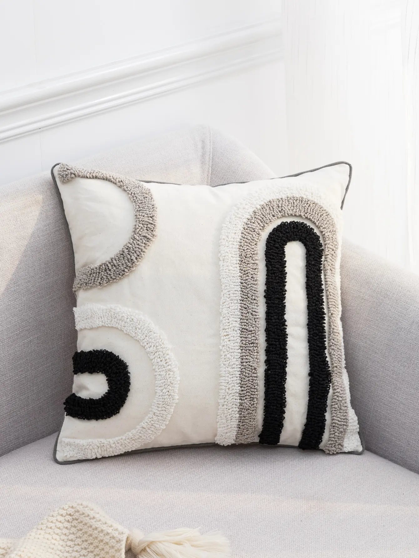 Housse de coussin noir