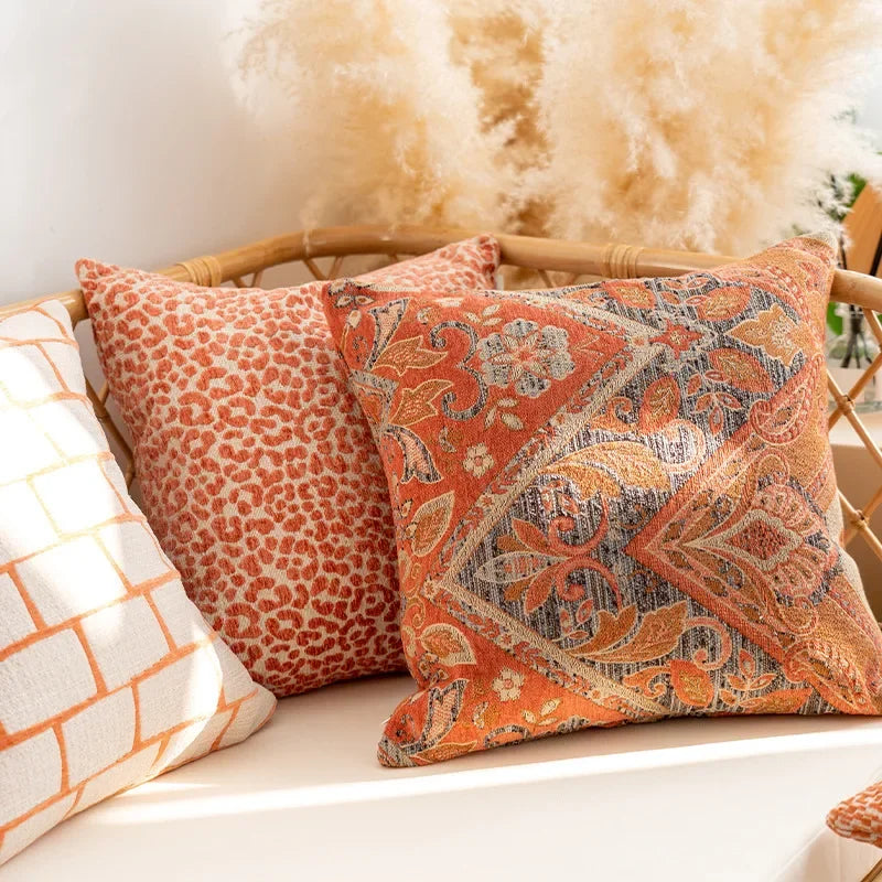 Housse de coussin orange