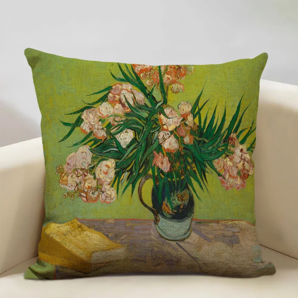 Housse de coussin fleurie