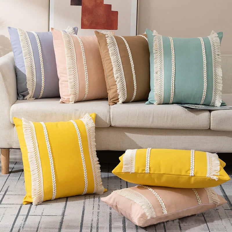 Housse de coussin en lin
