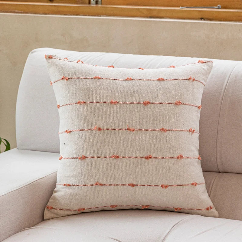 Housse de coussin beige