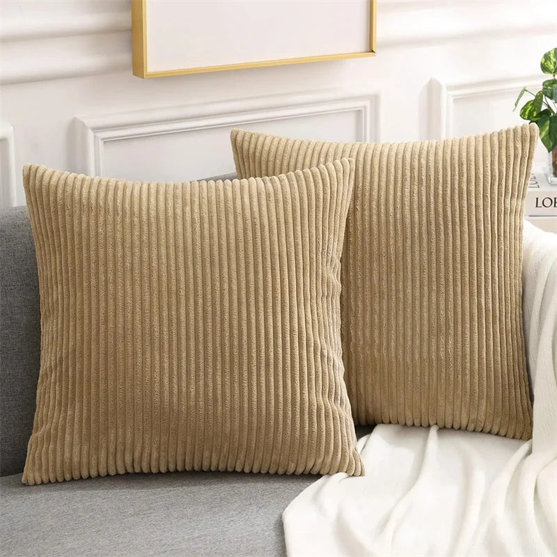 Housse de coussin velours cotelé