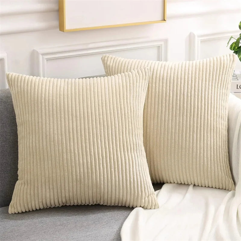 Housse de coussin velours cotelé