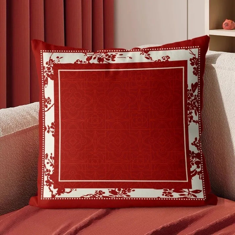 Housse de coussin rouge