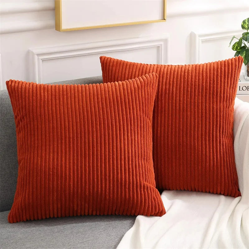 Housse de coussin velours cotelé