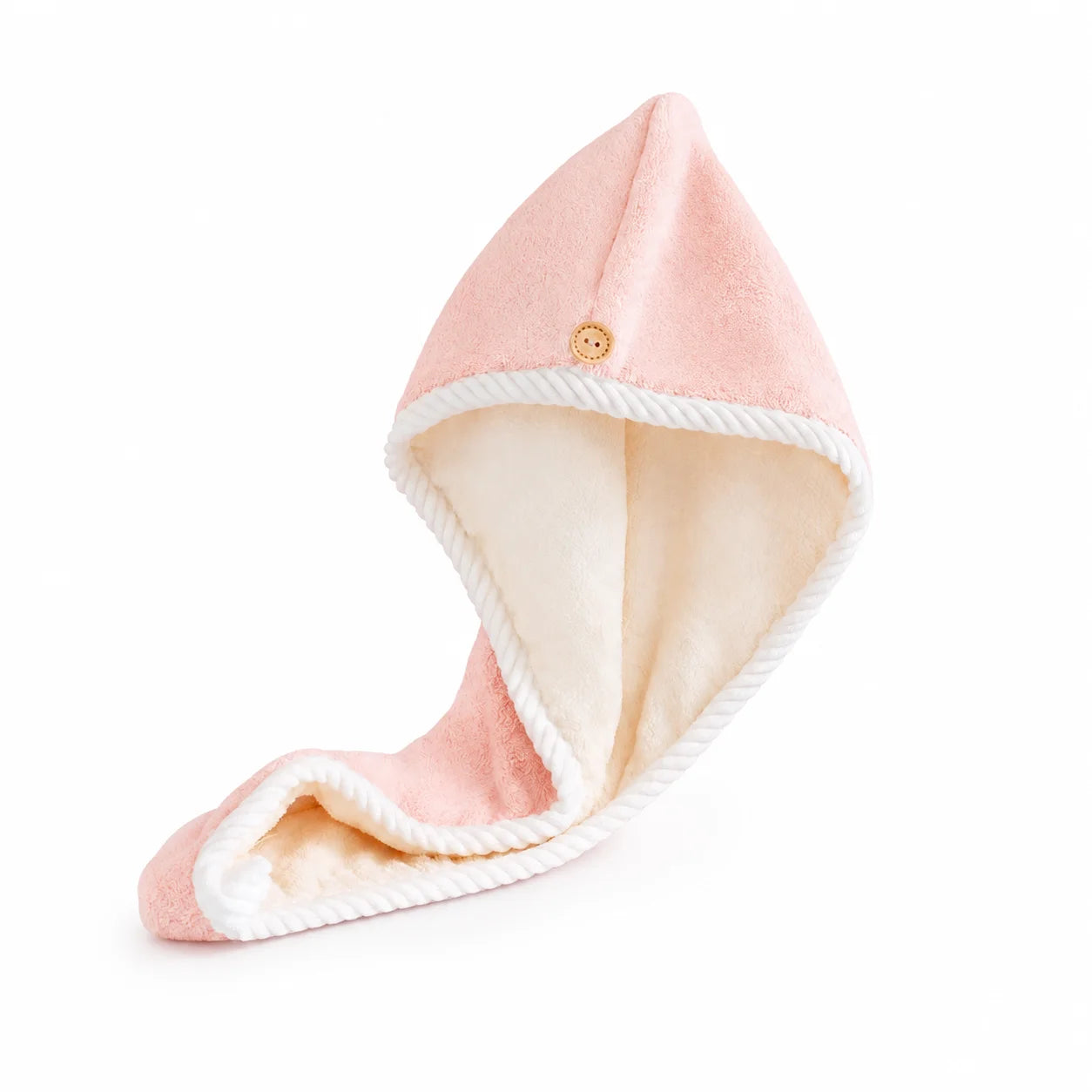 Serviette pour cheveux avec bouton
