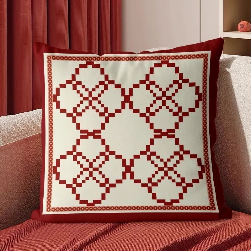 Housse de coussin rouge