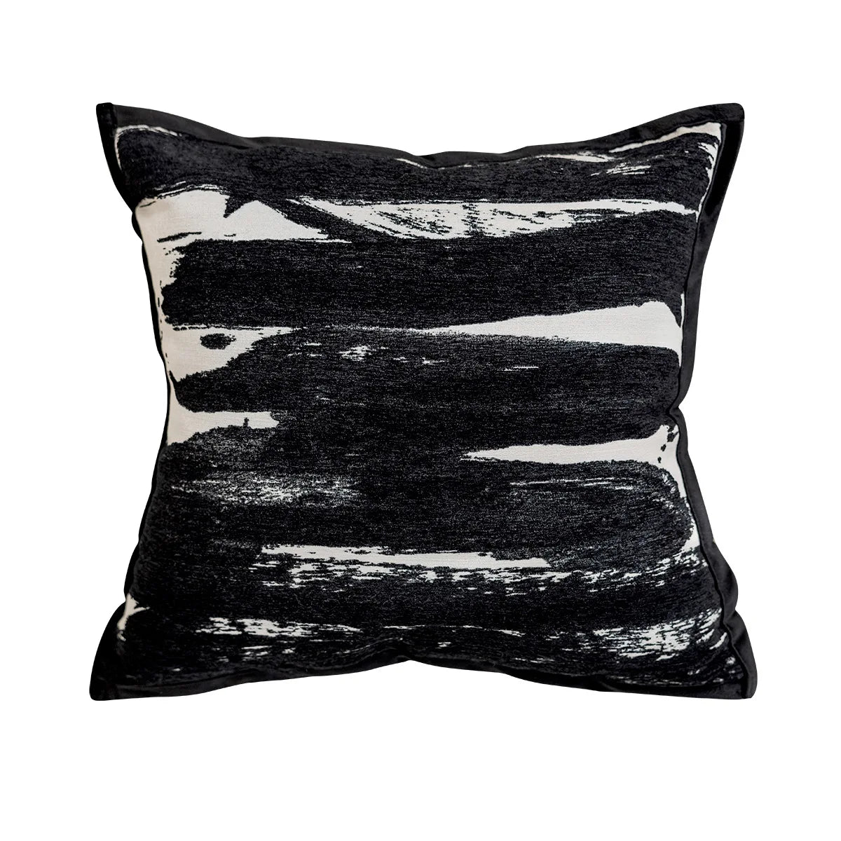 Housse de coussin blanc et noir