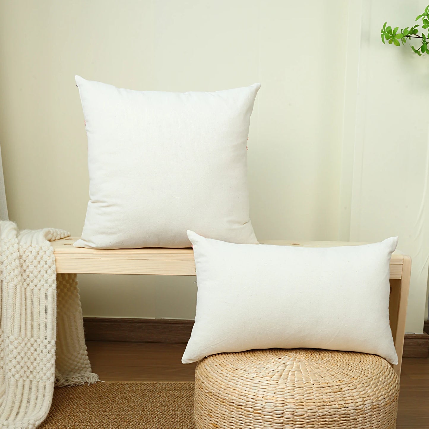 Housse de coussin bleu