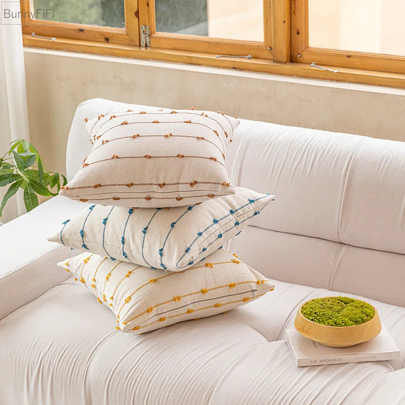 Housse de coussin beige