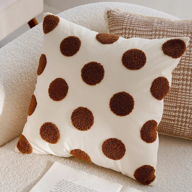 Housse de coussin marron