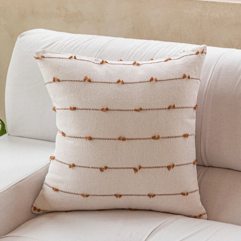 Housse de coussin beige