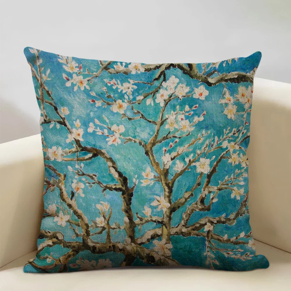 Housse de coussin fleurie