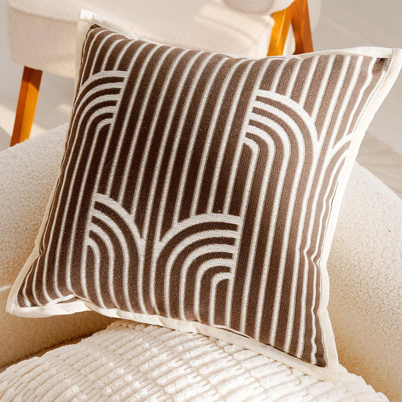 Housse de coussin marron