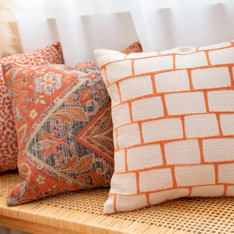 Housse de coussin orange