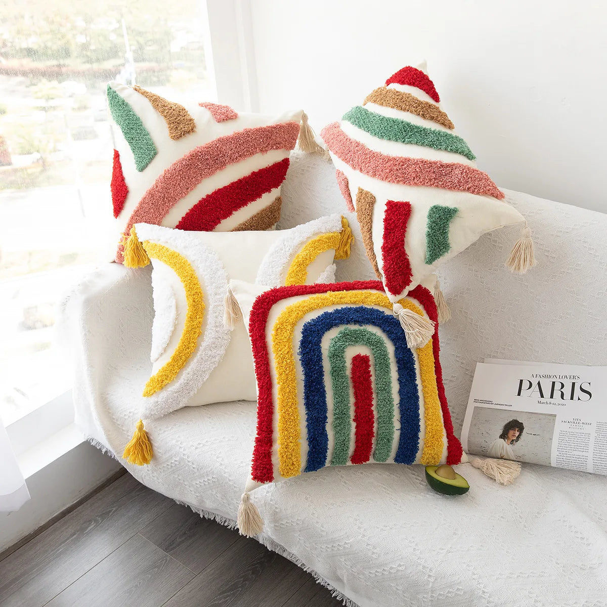 Housse de coussin colorée