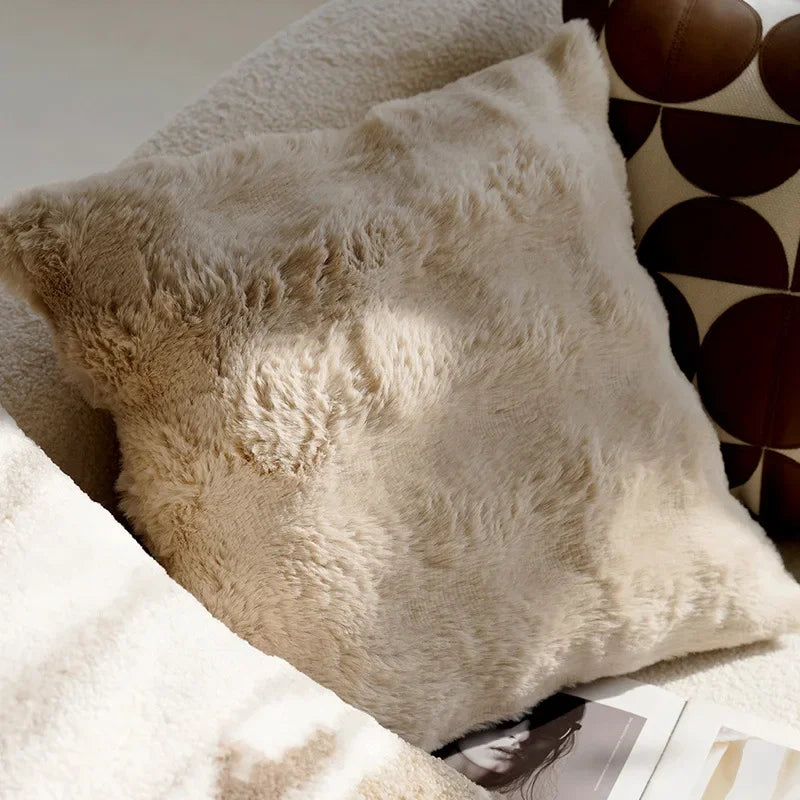 Housse de coussin marron