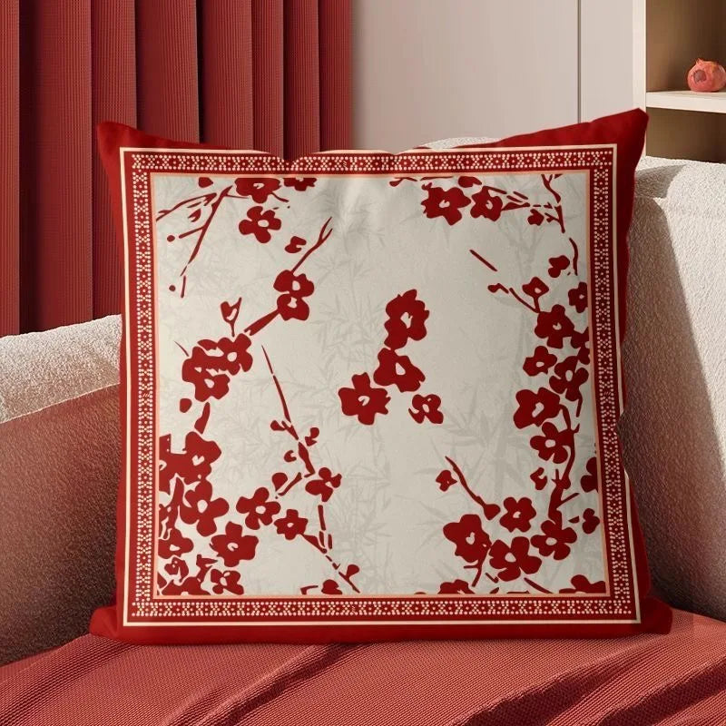 Housse de coussin rouge