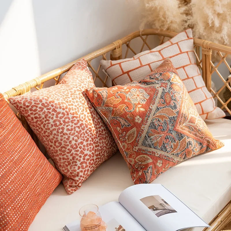 Housse de coussin orange