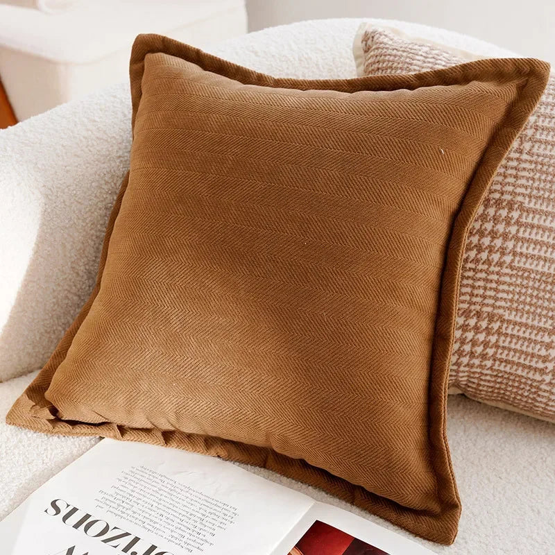 Housse de coussin marron