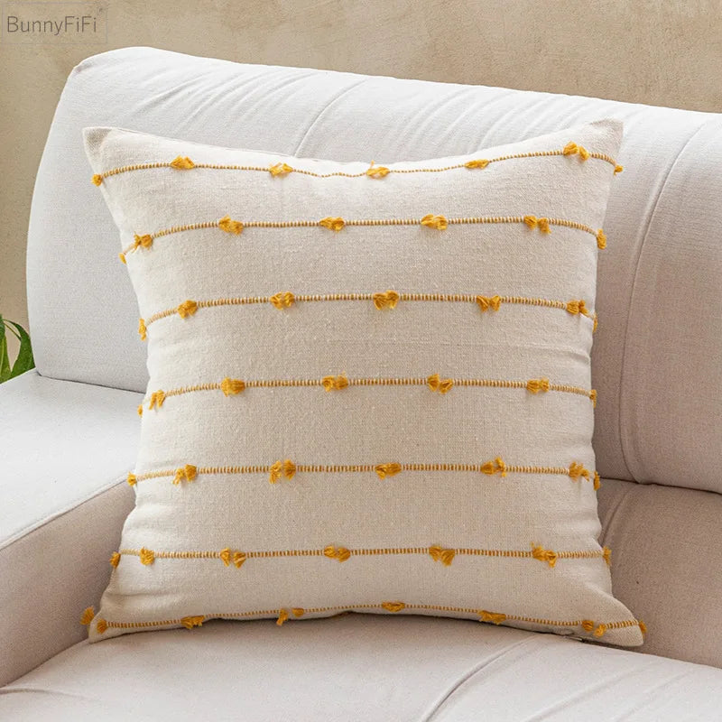 Housse de coussin beige