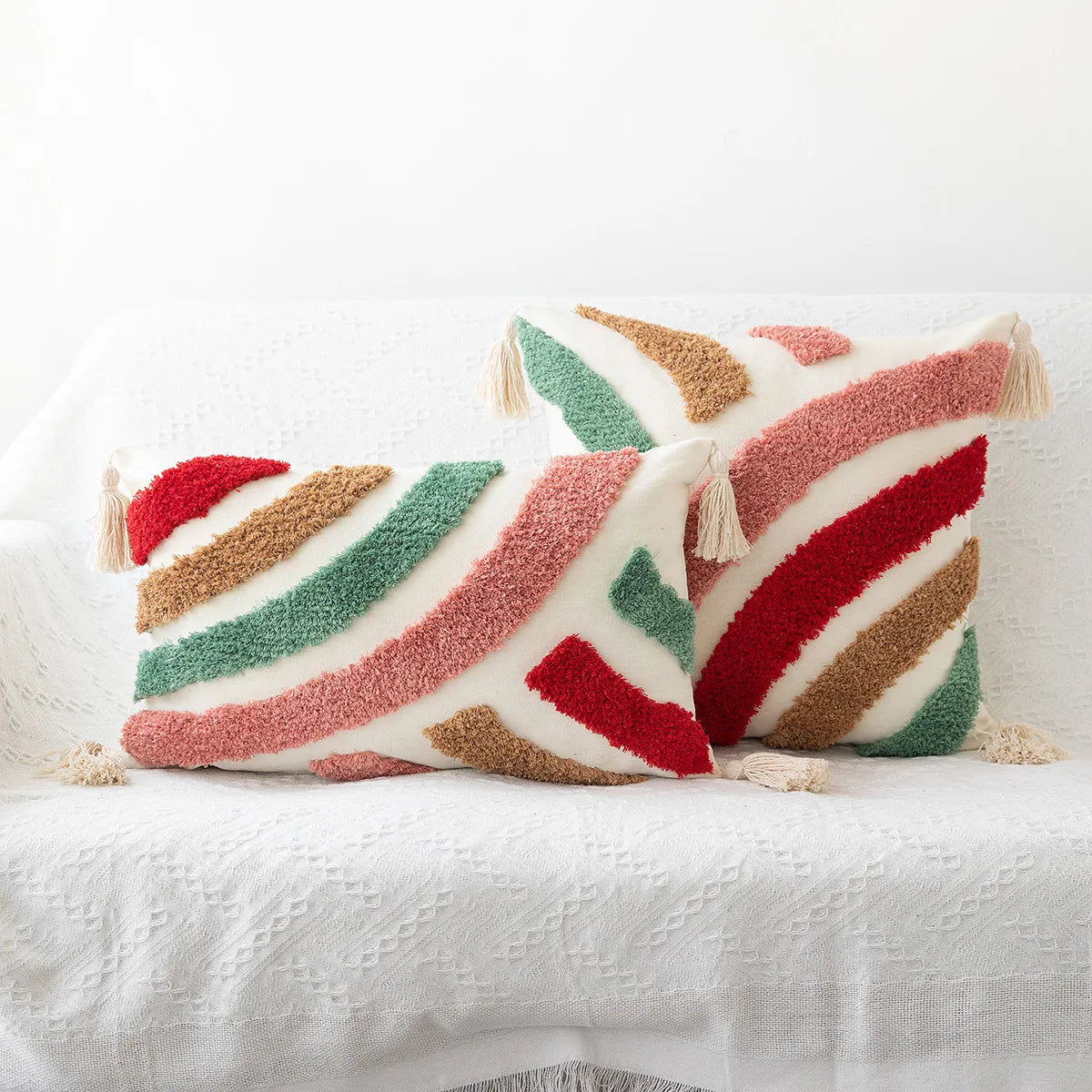 Housse de coussin colorée