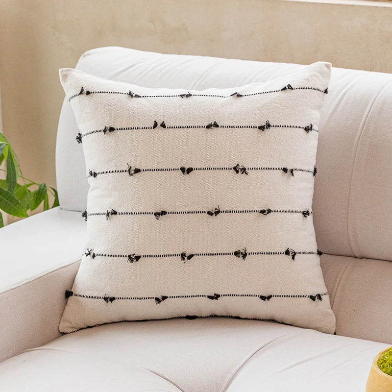 Housse de coussin beige