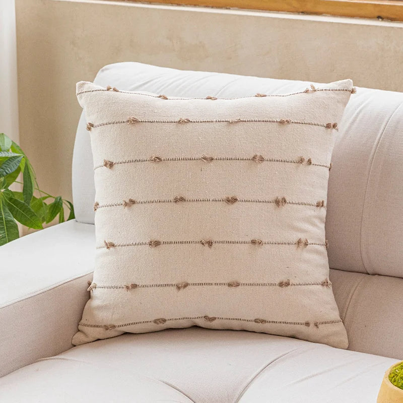 Housse de coussin beige
