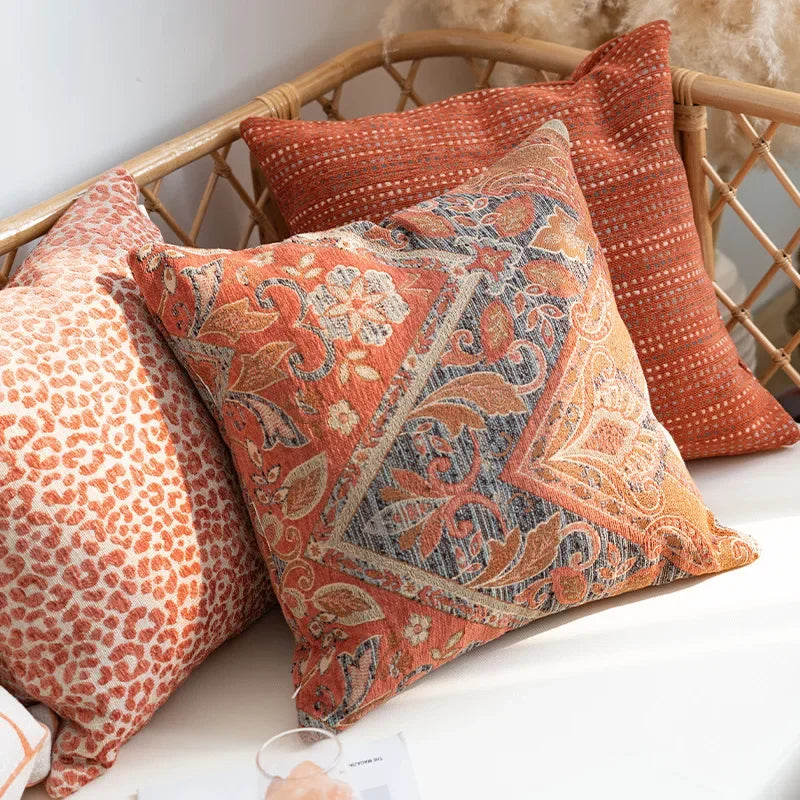 Housse de coussin orange