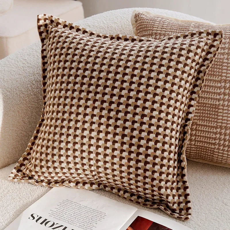 Housse de coussin marron