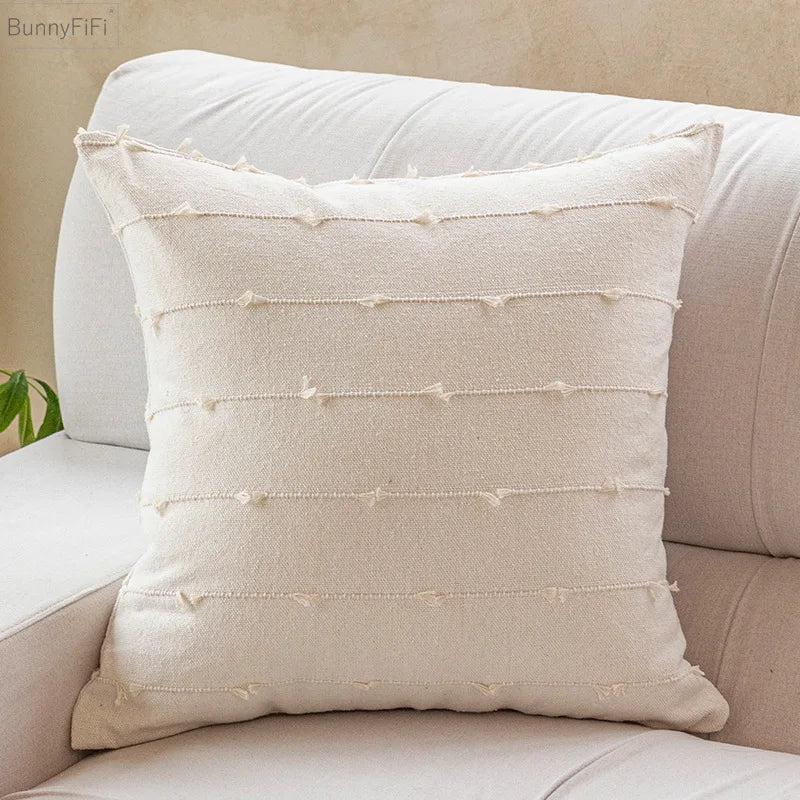 Housse de coussin beige