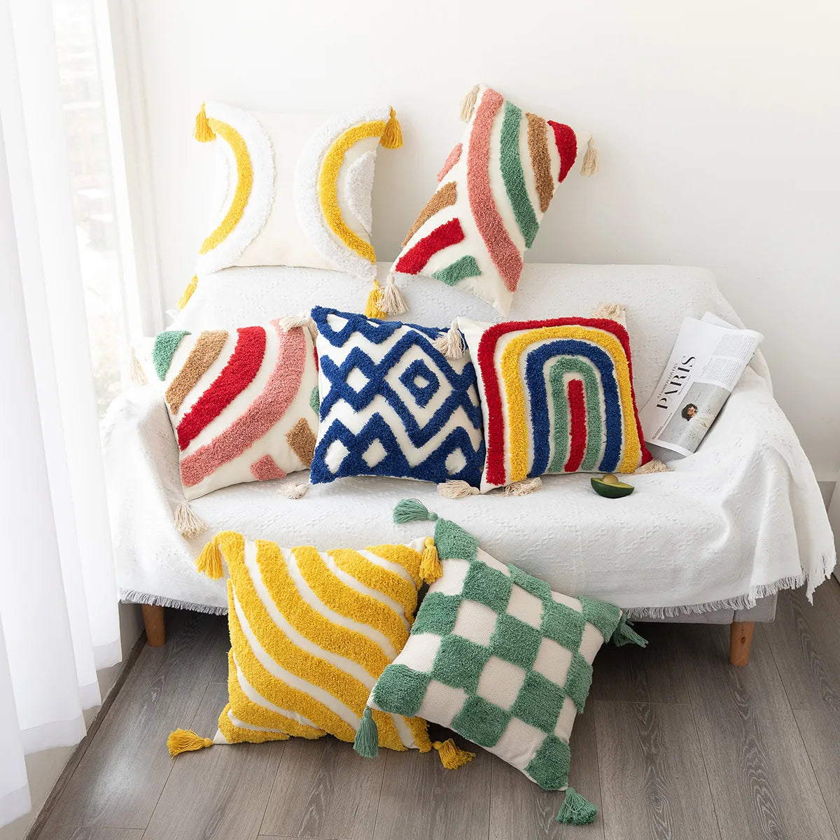 Housse de coussin colorée