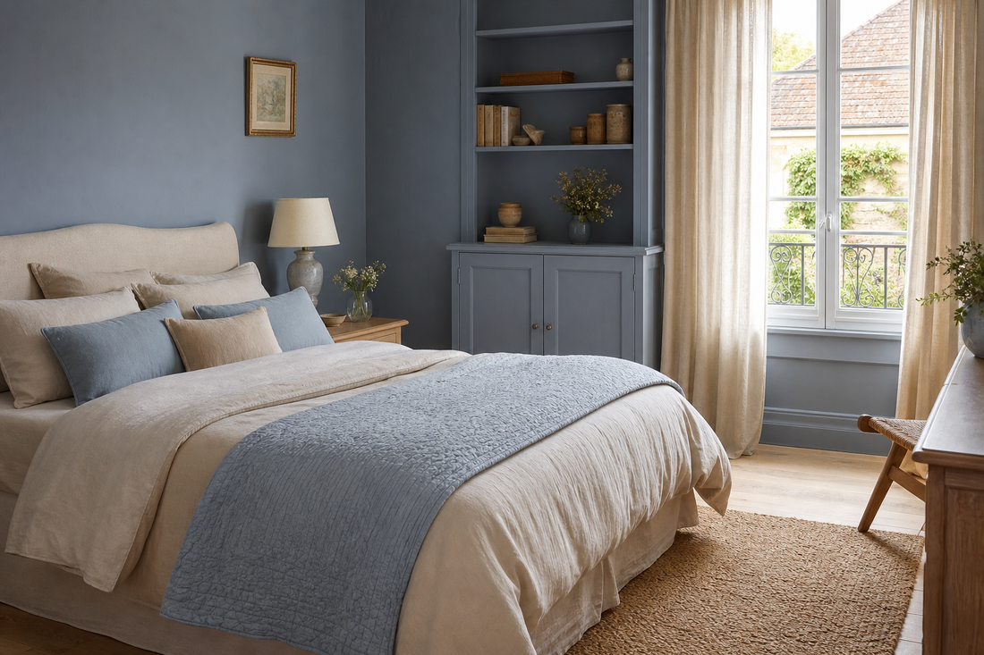 Comment choisir la couleur de son linge de lit avec des murs bleus ?