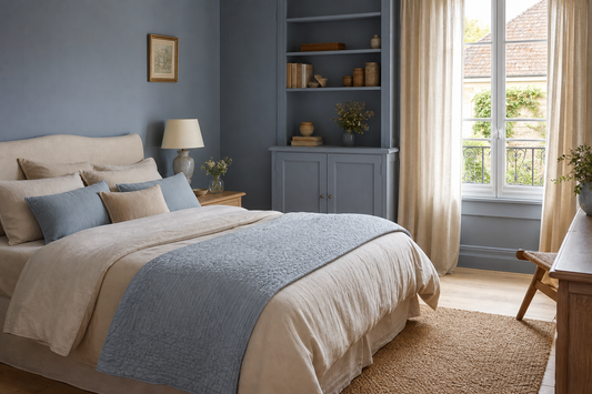 Comment choisir la couleur de son linge de lit avec des murs bleus ?