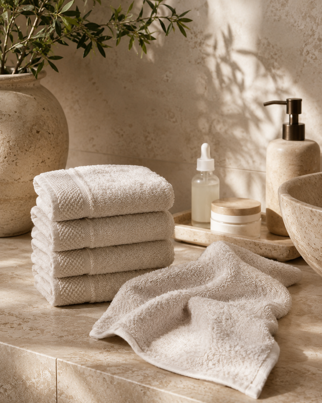 Petites serviettes visage douces pour une routine de soin Maison Orea