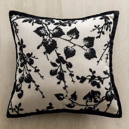 Housse de coussin blanc et noir