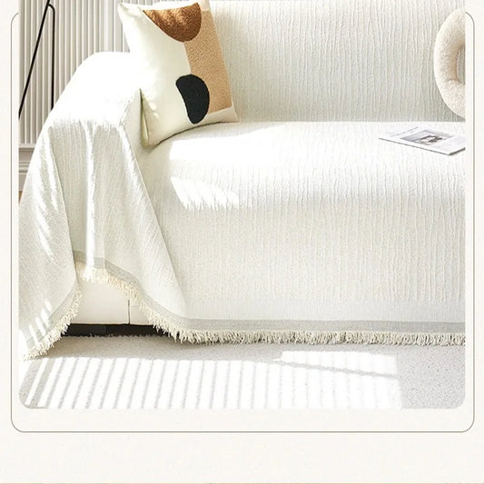 Jete de canape beige