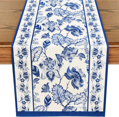 Chemin de table bleu