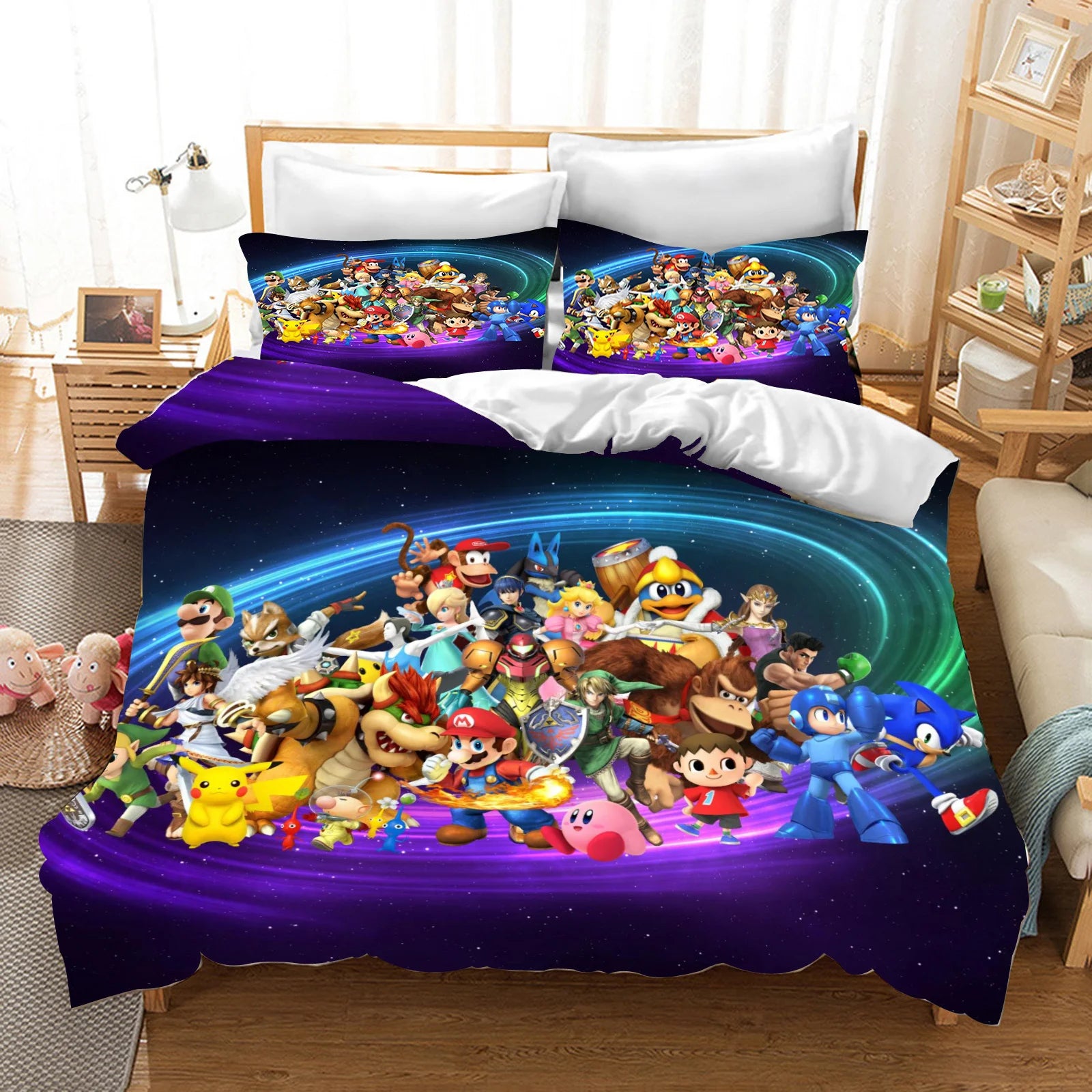 Mario Bedding Set Super Mario Iconic Symbols Duvet Covers Red Unique G