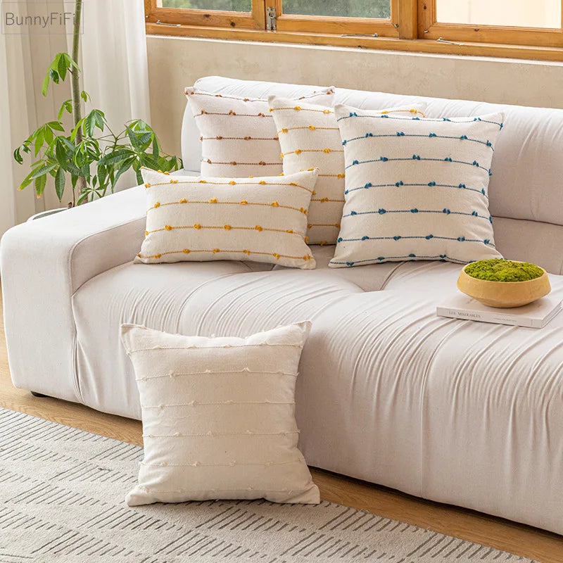 Housse de coussin beige