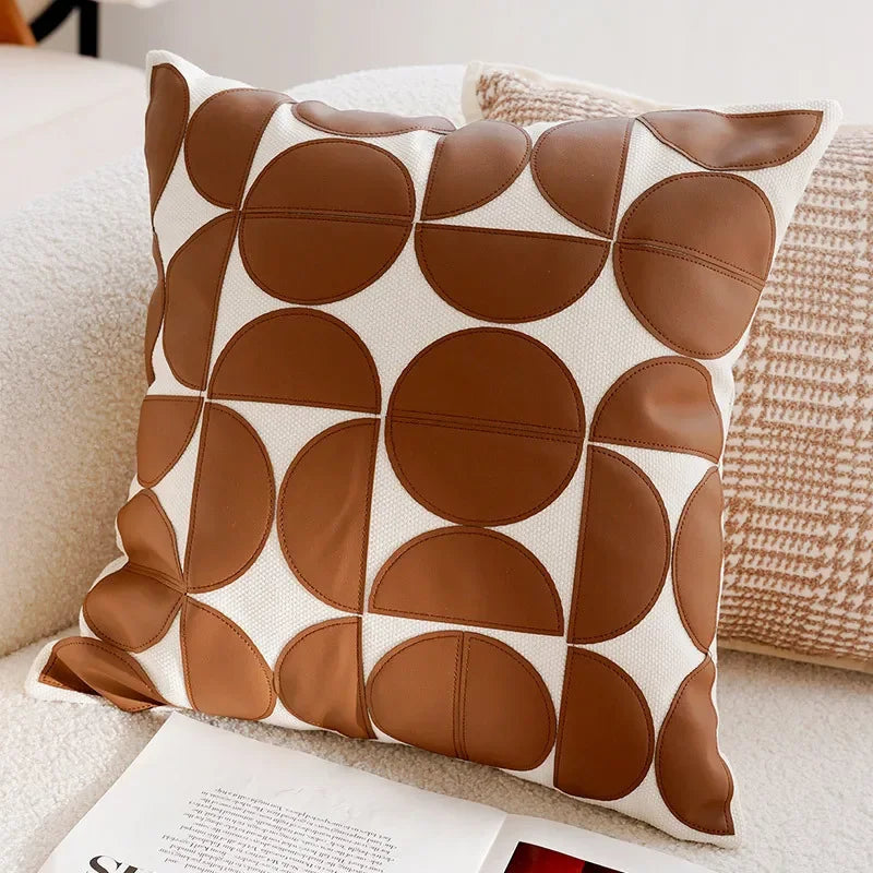 Housse de coussin marron