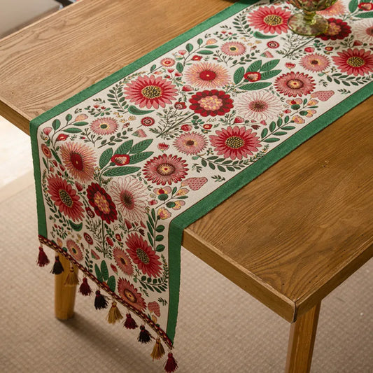 Chemin de table brodé