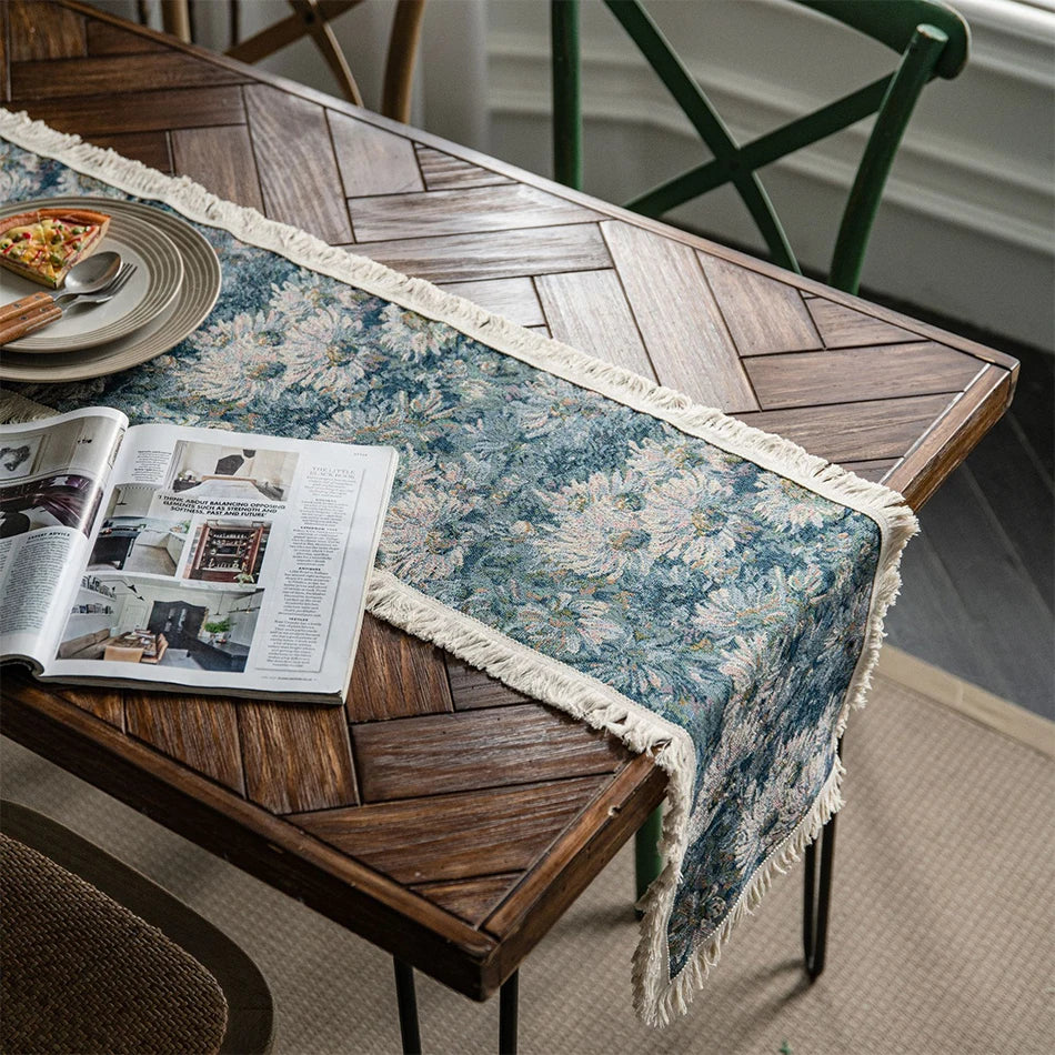 Chemin de table bleu roi